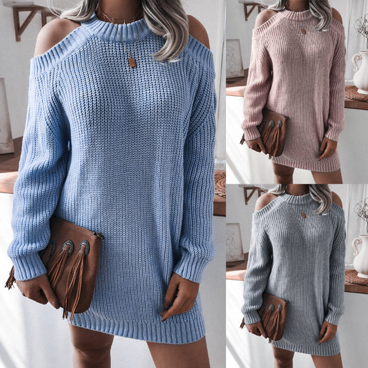 College-Style Long Knit Sweater – Casual Comfort