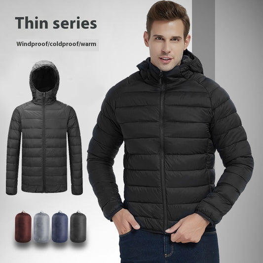 Lightweight Hooded Coat – Men's Winter Zipper Jacket