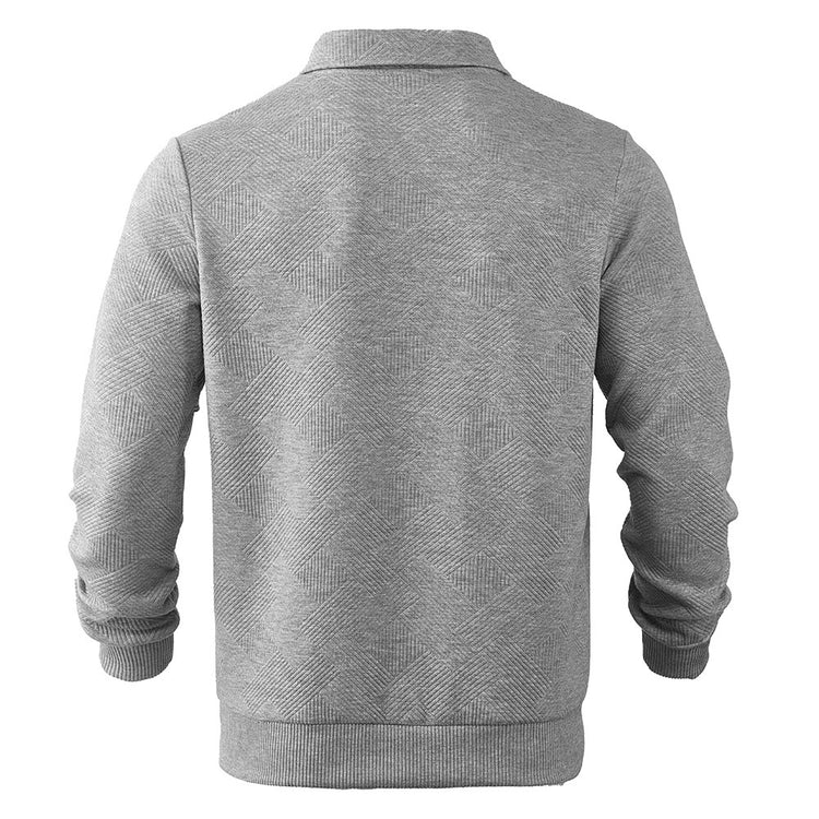 Trendy Jacquard Half-Zipper Sweatshirt – Urban Men's Style