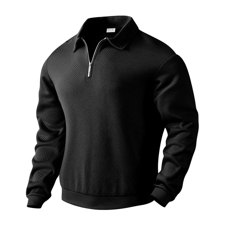 Trendy Jacquard Half-Zipper Sweatshirt – Urban Men's Style