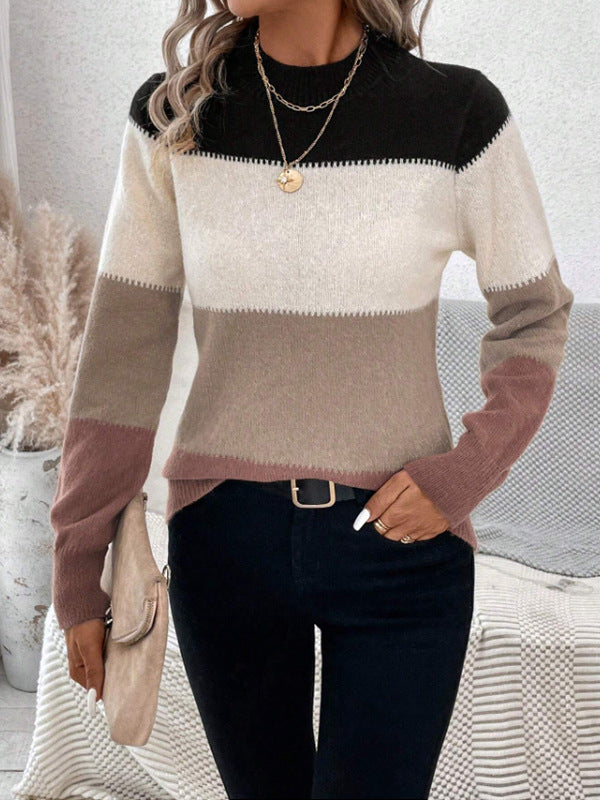 Contrast Cashmere Pullover – Chic Colour-Block Knit