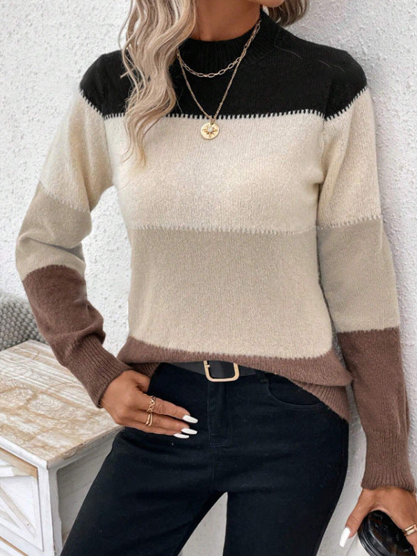 Contrast Cashmere Pullover – Chic Colour-Block Knit