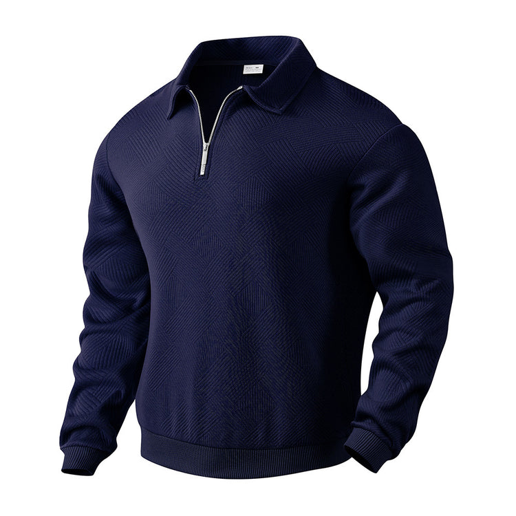 Trendy Jacquard Half-Zipper Sweatshirt – Urban Men's Style