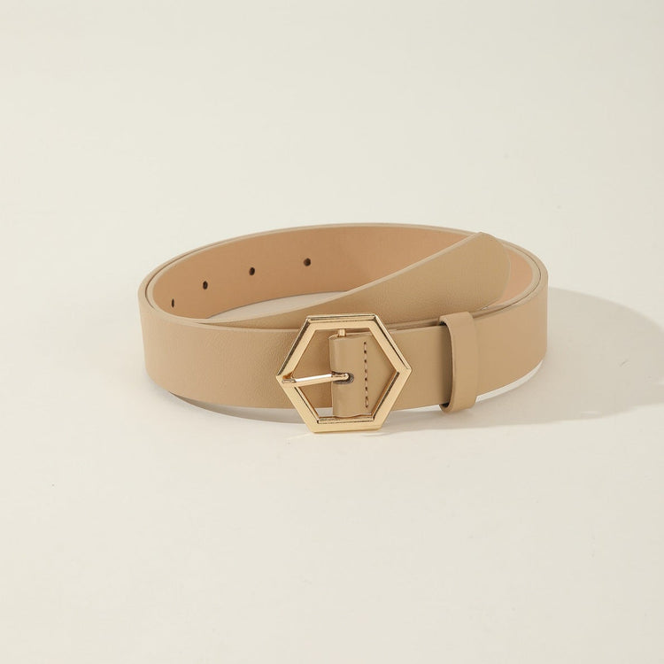 Women's Hexagonal Star Belt – PU Leather, All-Match Style