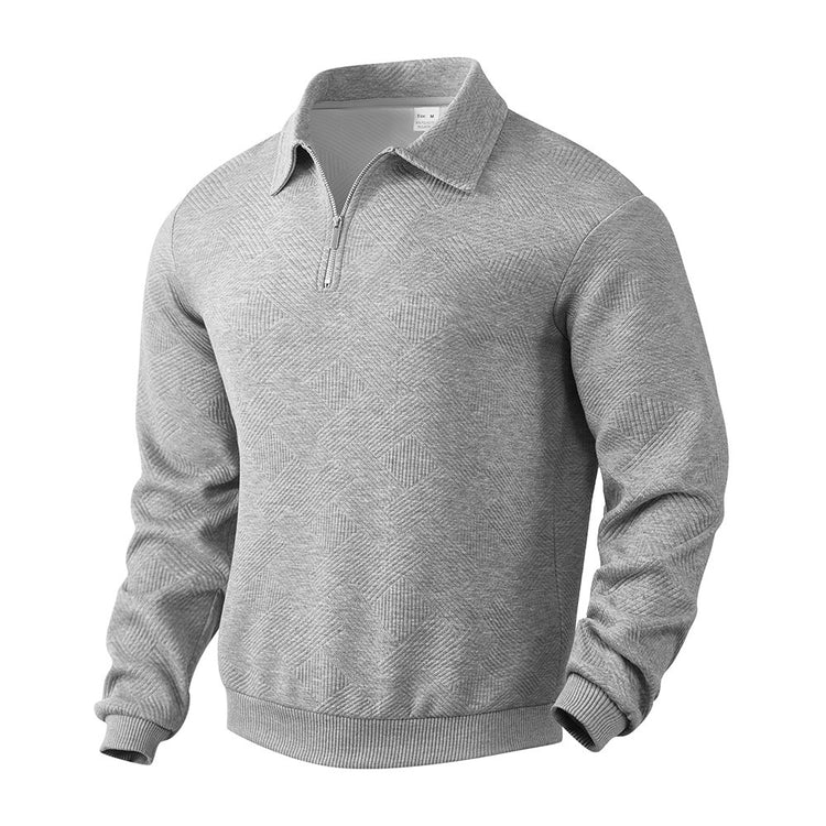Trendy Jacquard Half-Zipper Sweatshirt – Urban Men's Style