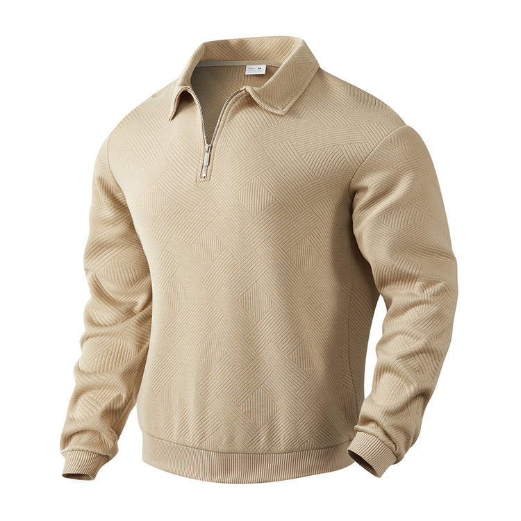 Trendy Jacquard Half-Zipper Sweatshirt – Urban Men's Style