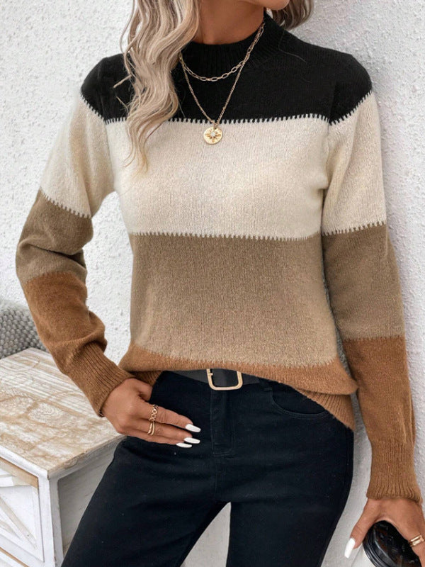 Contrast Cashmere Pullover – Chic Colour-Block Knit