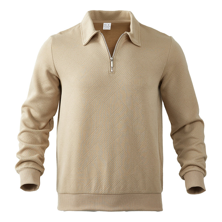 Trendy Jacquard Half-Zipper Sweatshirt – Urban Men's Style