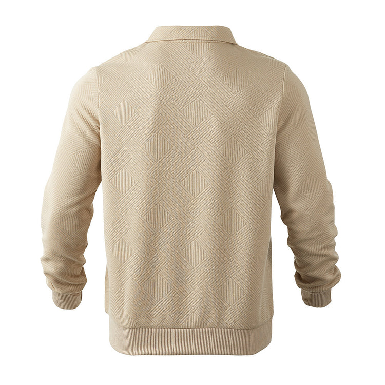 Trendy Jacquard Half-Zipper Sweatshirt – Urban Men's Style