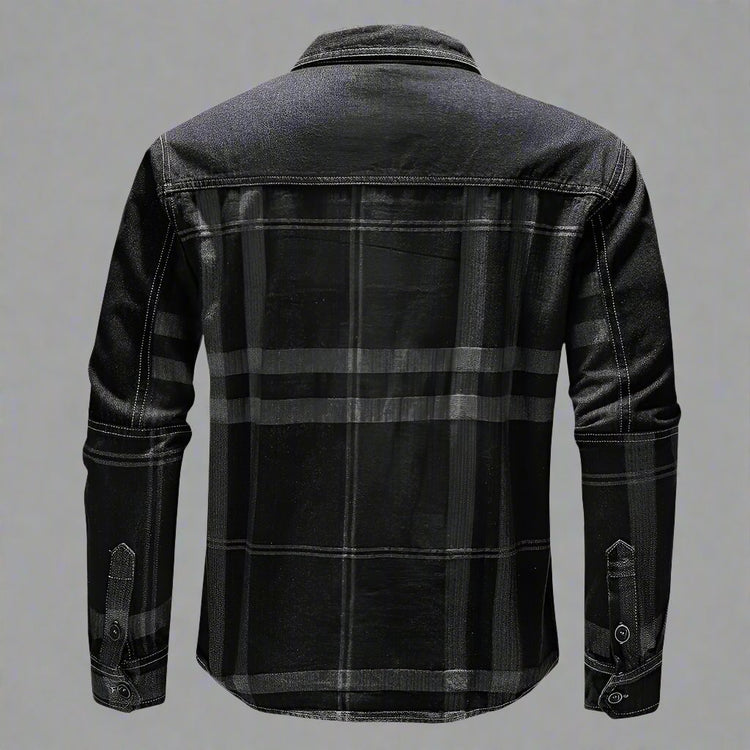 Plaid Denim Shirt for Men - Classic Urban Style