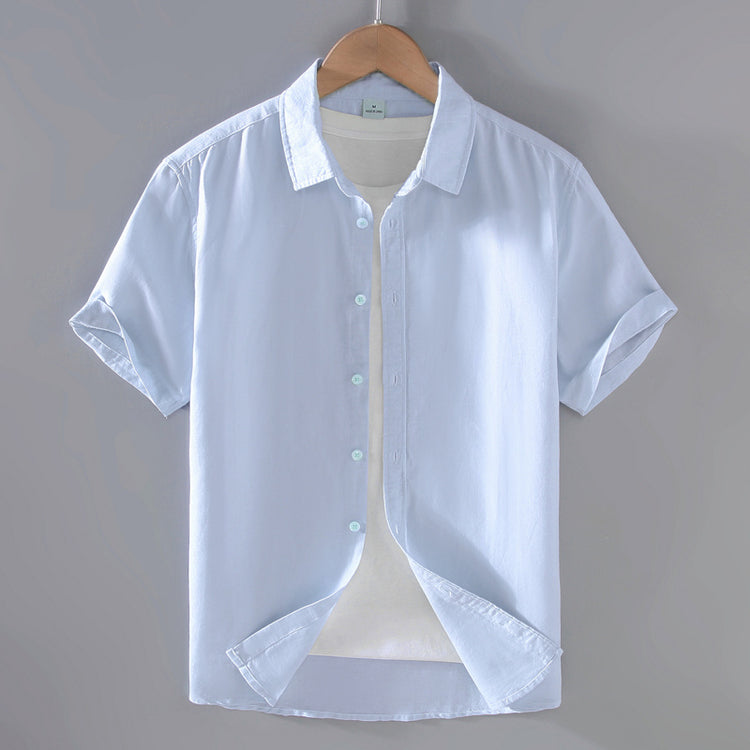 Men's Linen Short-Sleeved Shirt - Casual, Comfortable & Breathable