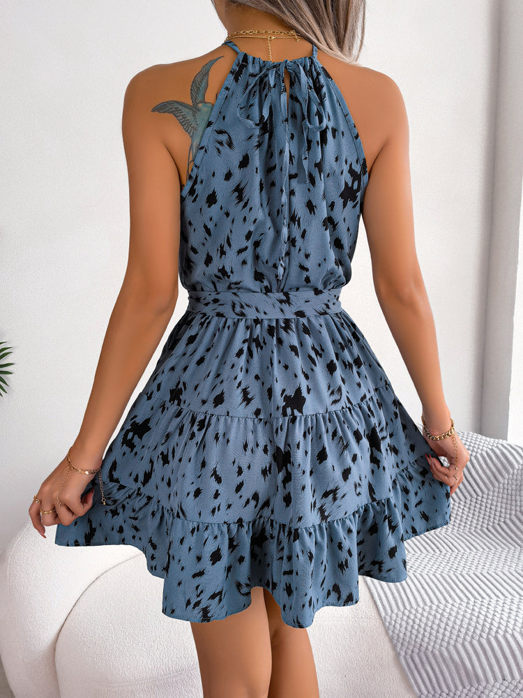 Casual Leopard Print Ruffled Swing Dress - Summer Beach Fashion