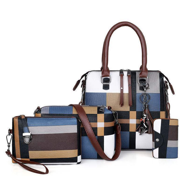 Plaid PU Shoulder & Crossbody Bag – Tassel Design