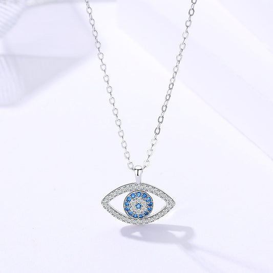 S925 Sterling Silver Demon Eye Pendant Necklace - Elegant Gift