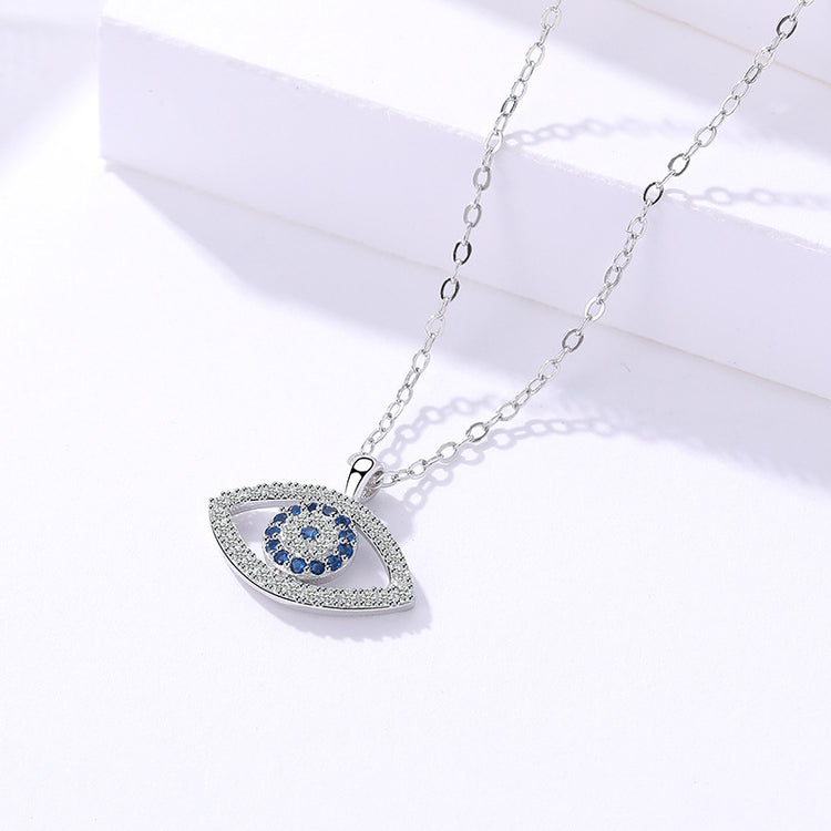 S925 Sterling Silver Demon Eye Pendant Necklace - Elegant Gift