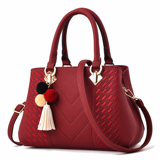 PU Leather Top-Handle Handbag – Multi-Pocket Tote