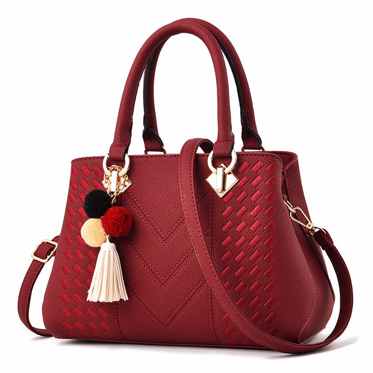 PU Leather Top-Handle Handbag – Multi-Pocket Tote