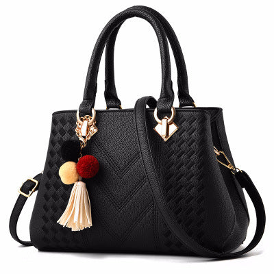 PU Leather Top-Handle Handbag – Multi-Pocket Tote
