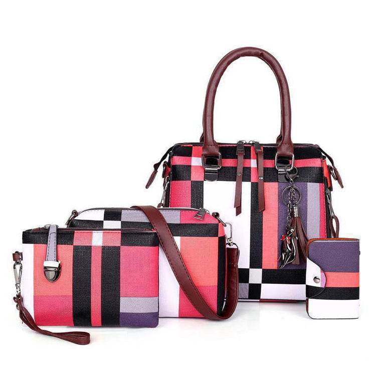 Plaid PU Shoulder & Crossbody Bag – Tassel Design