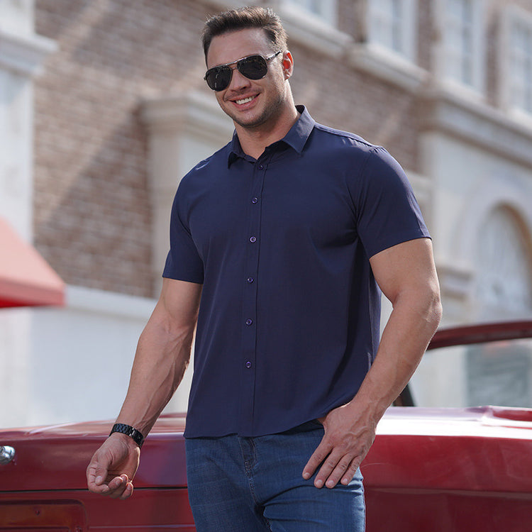 Plus Size Men's Short Sleeve Shirt - Comfort & Style