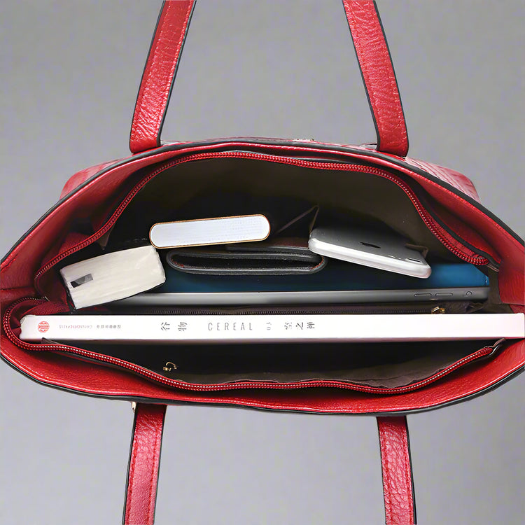 3-Piece PU Handbag Set – Tote, Crossbody & Wallet