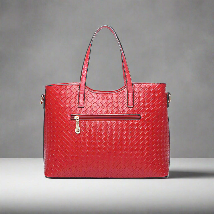 3-Piece PU Handbag Set – Tote, Crossbody & Wallet