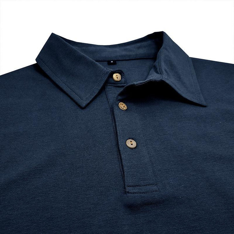 Classic Men's Solid Color Polo Shirt - Combed Cotton Comfort