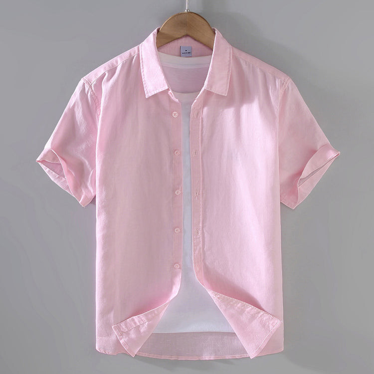 Men's Linen Short-Sleeved Shirt - Casual, Comfortable & Breathable