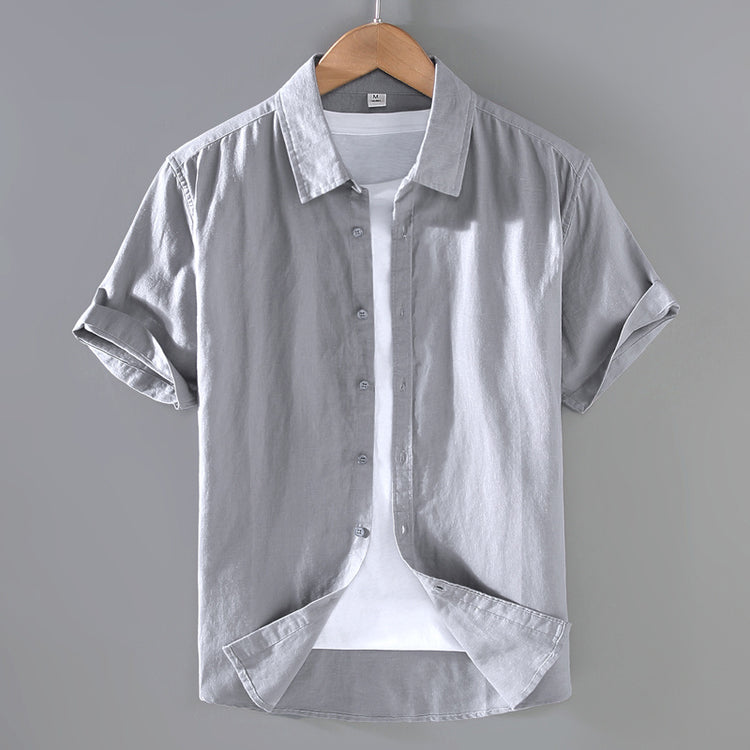 Men's Linen Short-Sleeved Shirt - Casual, Comfortable & Breathable