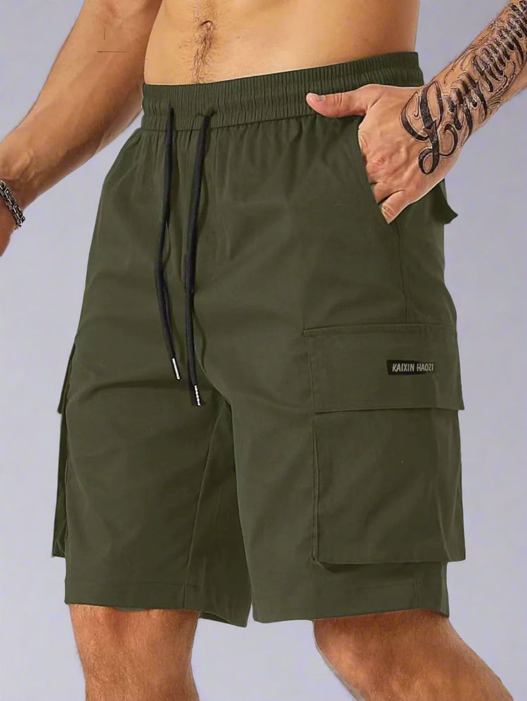 Versatile Men's Multi-Pocket Work Shorts - Drawstring Waist