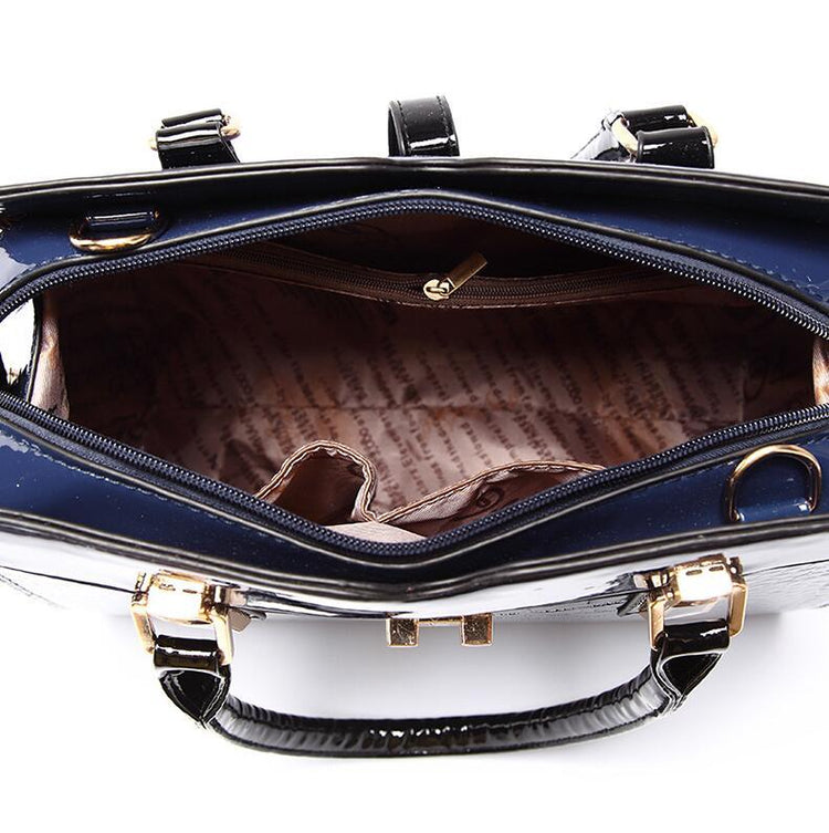 Croc-Embossed PU Tote – Structured Top-Handle Bag