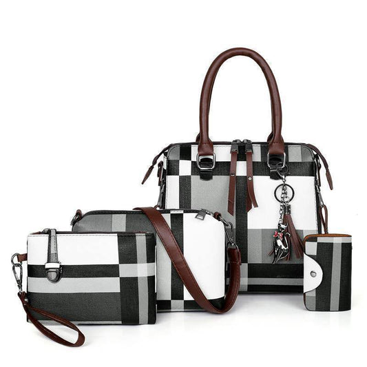 Plaid PU Shoulder & Crossbody Bag – Tassel Design