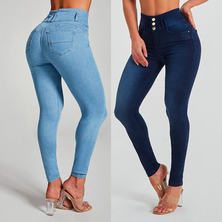 High Waist Skinny Jeans - Stretch & Shape Your Silhouette