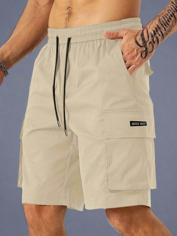 Versatile Men's Multi-Pocket Work Shorts - Drawstring Waist