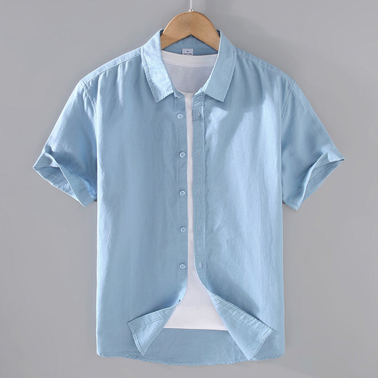 Men's Linen Short-Sleeved Shirt - Casual, Comfortable & Breathable