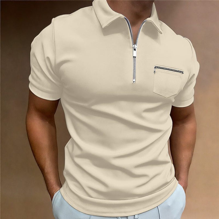 Summer Men's Solid Color Lapel T-Shirt - Stylish and Comfortable