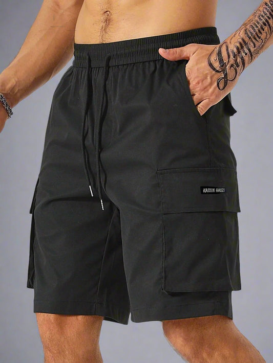 Versatile Men's Multi-Pocket Work Shorts - Drawstring Waist