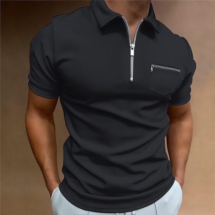 Summer Men's Solid Color Lapel T-Shirt - Stylish and Comfortable