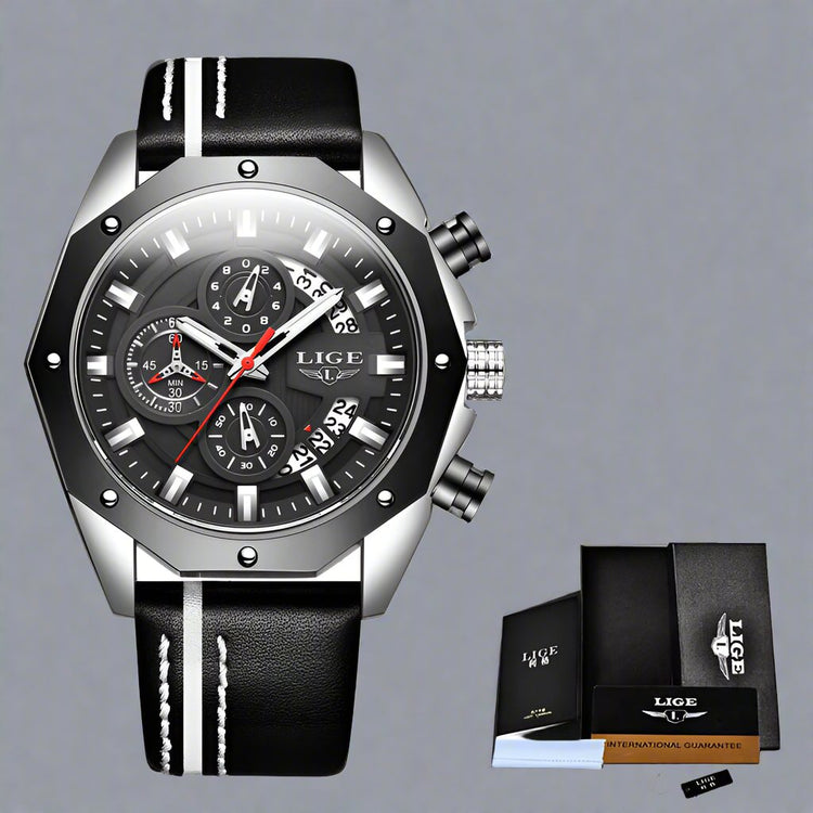 Men's Luxury Waterproof Silicone Sport Watch - Quartz Chronograph