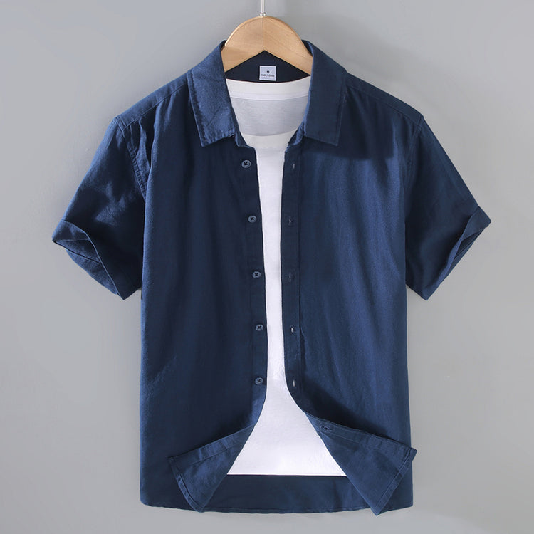 Men's Linen Short-Sleeved Shirt - Casual, Comfortable & Breathable