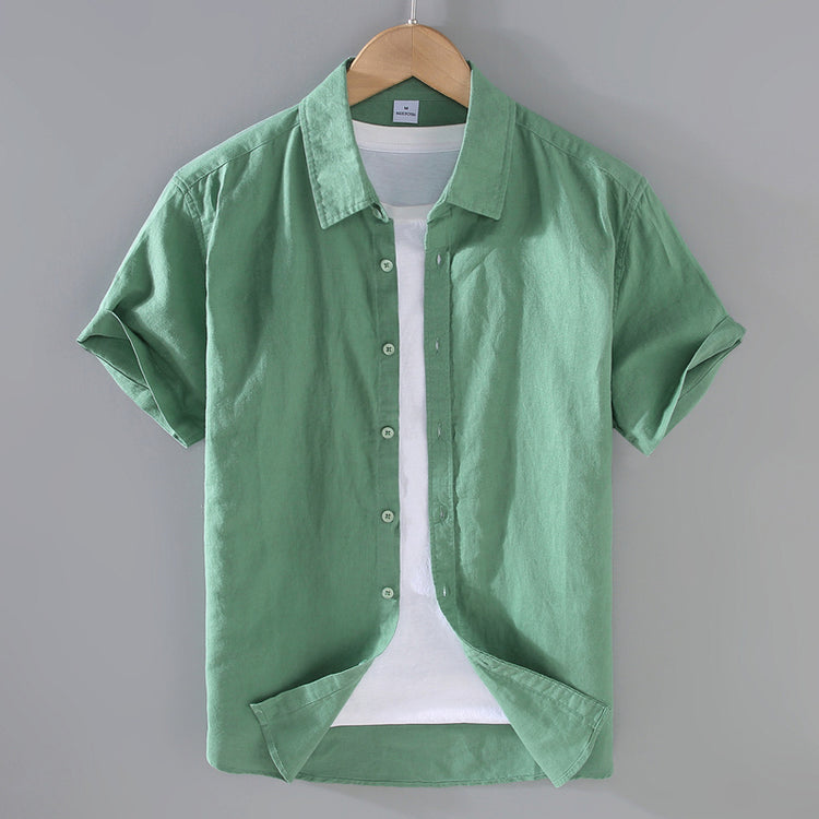 Men's Linen Short-Sleeved Shirt - Casual, Comfortable & Breathable